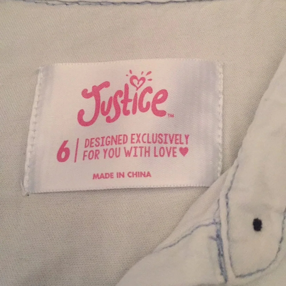 Justice long‎ sleeve jean ombré shirt size 6
